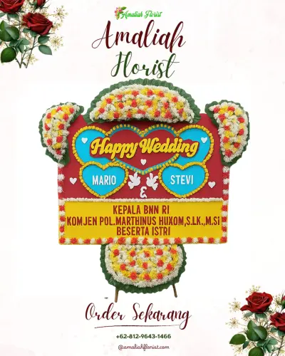 Karangan Papan Bunga Pernikahan di Ngingit